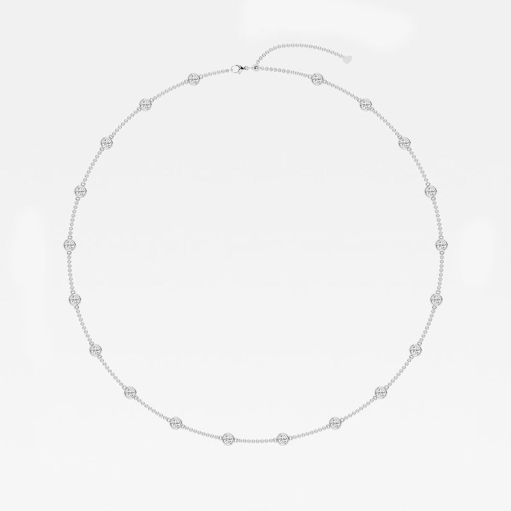 4.00 Ct Round Lab Grown Diamond Station Fashion Necklace