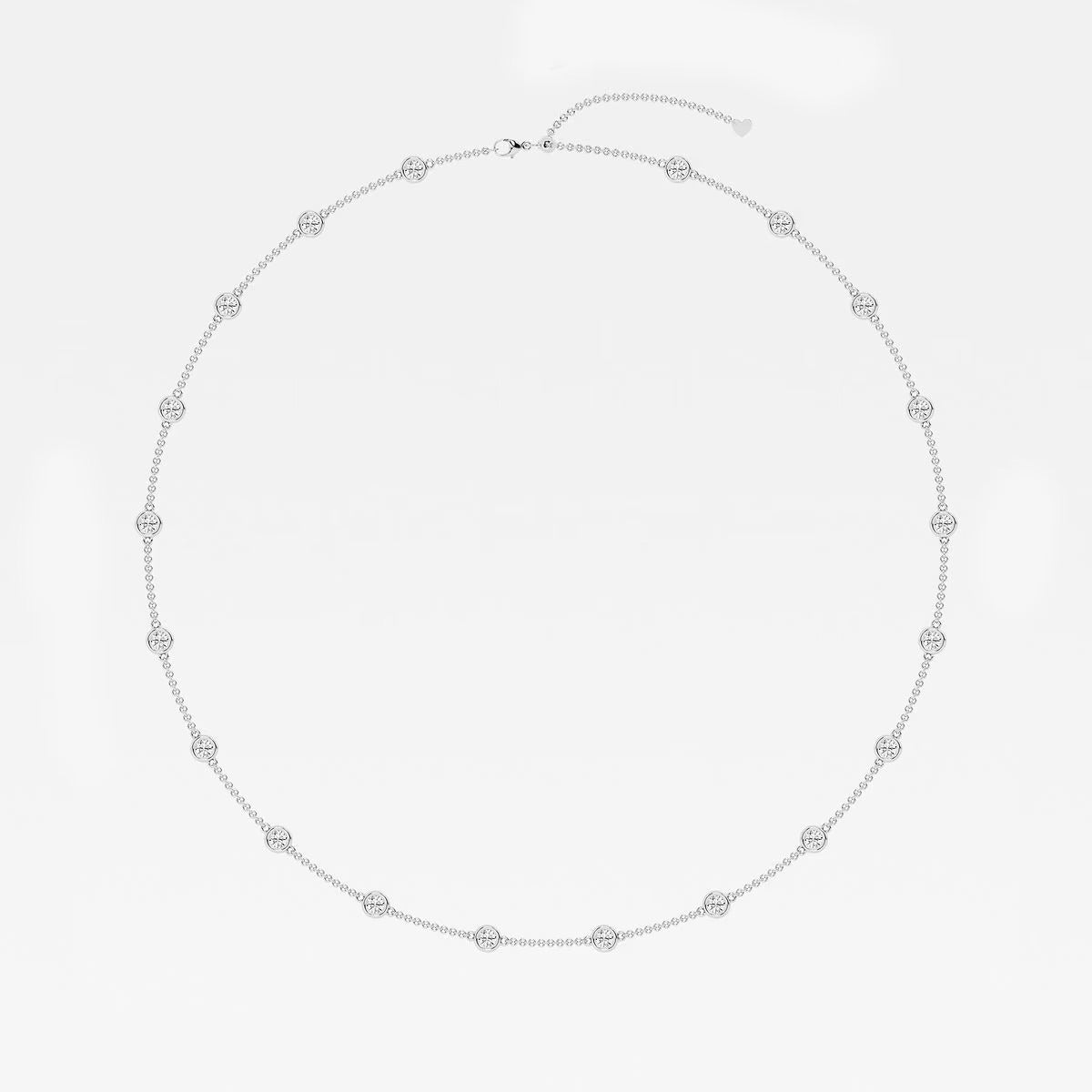 4.00 Ct Round Lab Grown Diamond Station Fashion Necklace