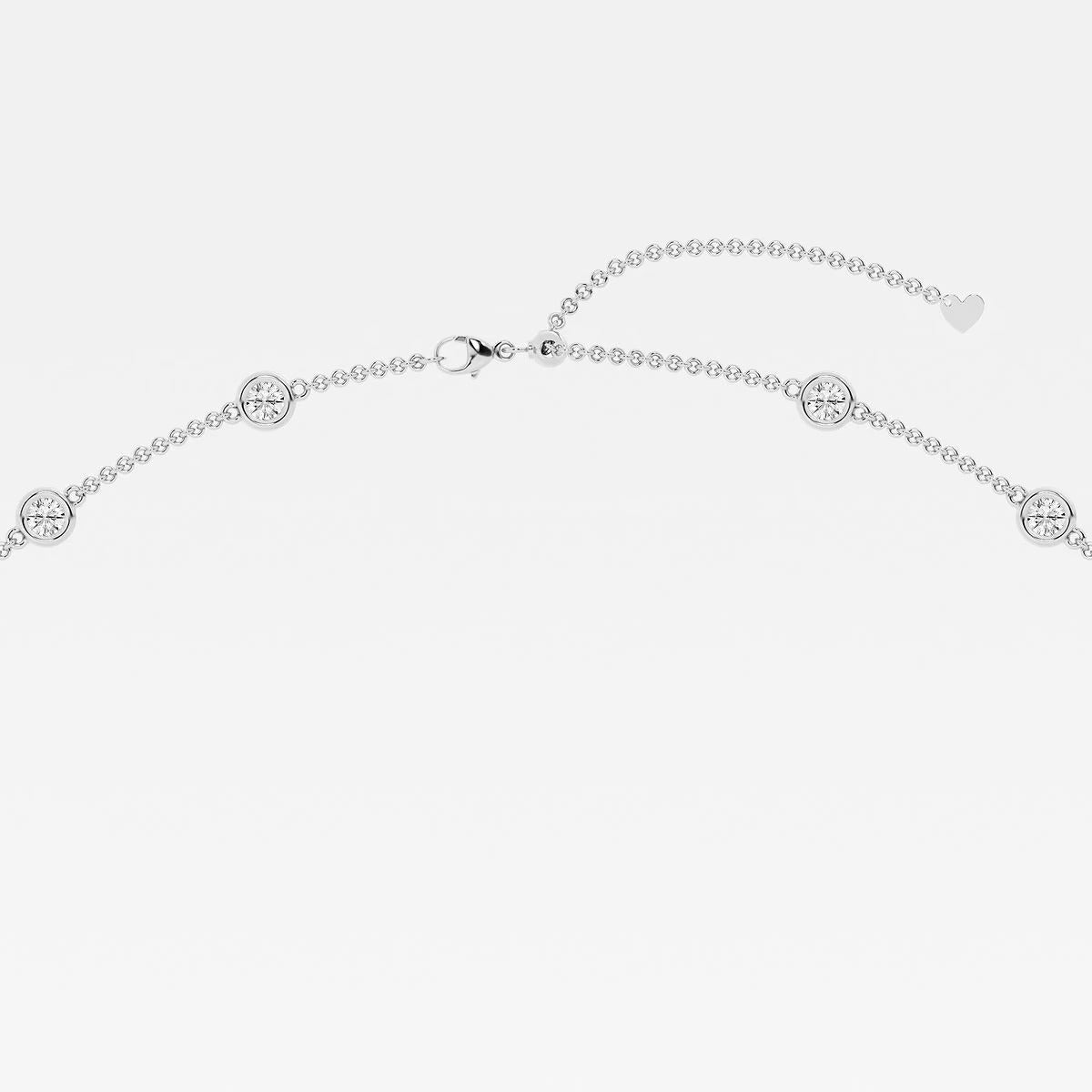 4.00 Ct Round Lab Grown Diamond Station Fashion Necklace