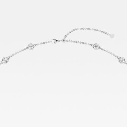 4.00 Ct Round Lab Grown Diamond Station Fashion Necklace