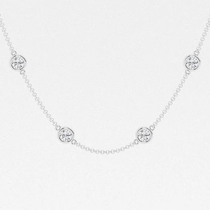 4.00 Ct Round Lab Grown Diamond Station Fashion Necklace