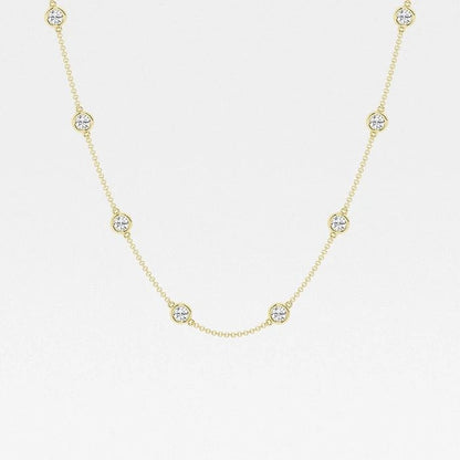 4.00 Ct Round Lab Grown Diamond Station Fashion Necklace