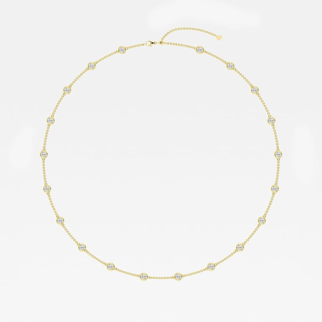 4.00 Ct Round Lab Grown Diamond Station Fashion Necklace