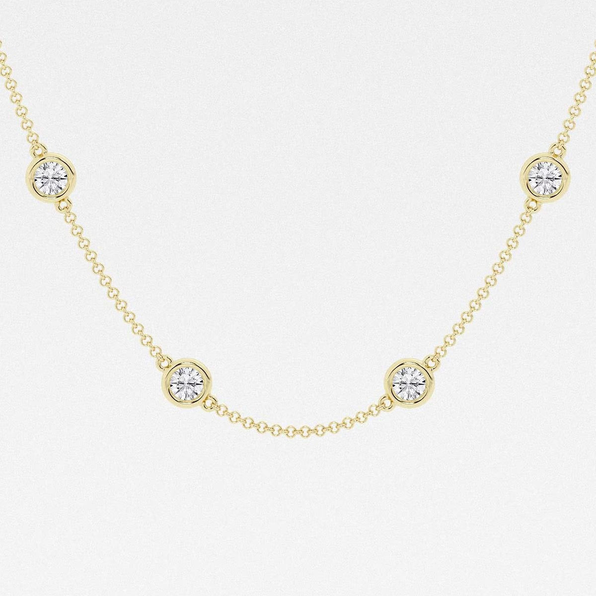 4.00 Ct Round Lab Grown Diamond Station Fashion Necklace