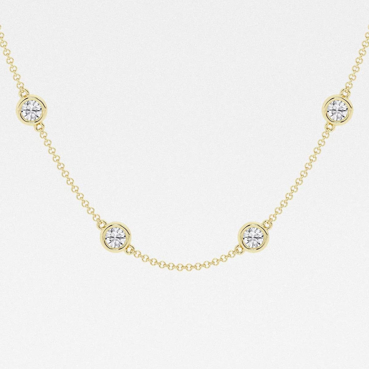 4.00 Ct Round Lab Grown Diamond Station Fashion Necklace