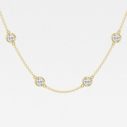 4.00 Ct Round Lab Grown Diamond Station Fashion Necklace