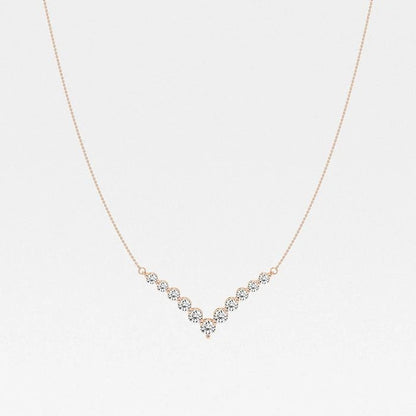 2.20 Ct Round Lab Grown Diamond Chevron Fashion Necklace