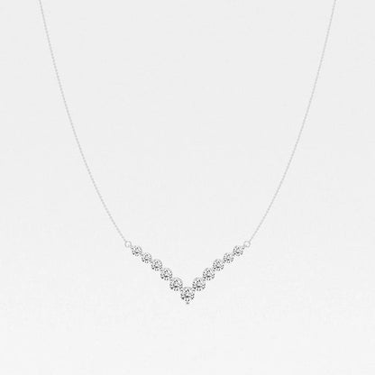 2.20 Ct Round Lab Grown Diamond Chevron Fashion Necklace