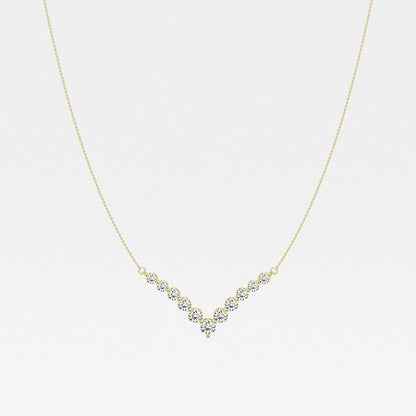 2.20 Ct Round Lab Grown Diamond Chevron Fashion Necklace