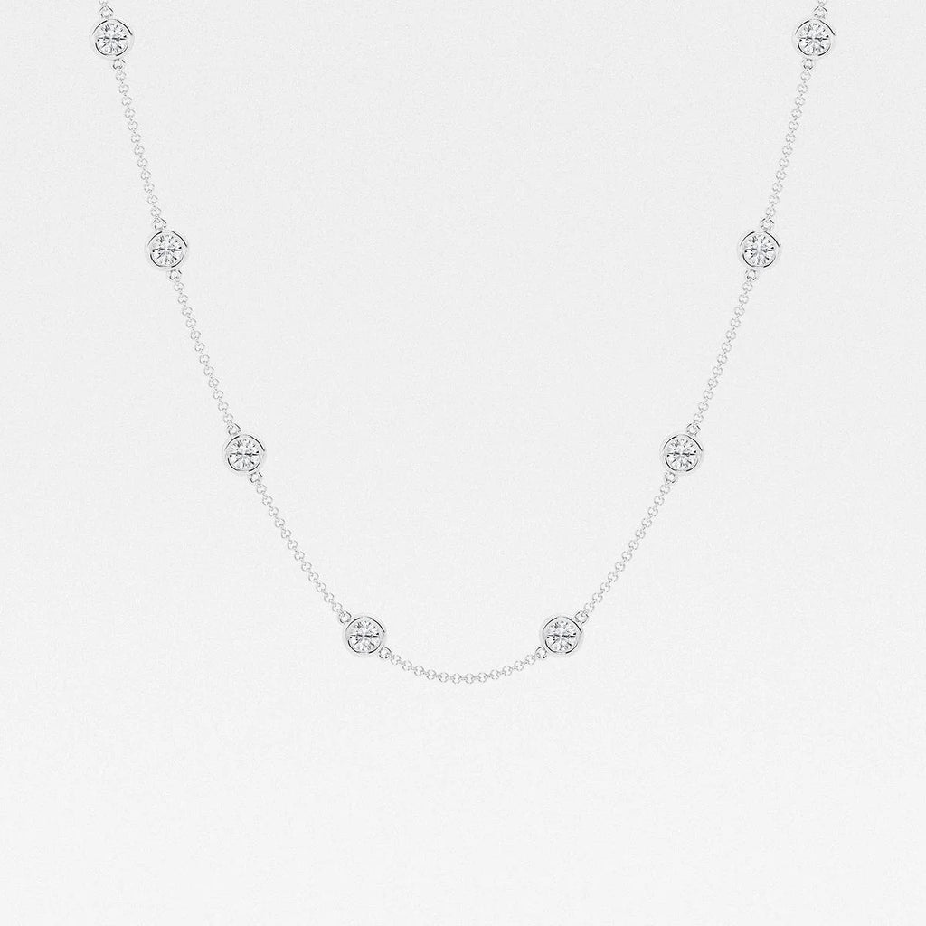 3.00 Ct Round Lab Grown Diamond Station Fashion Necklace