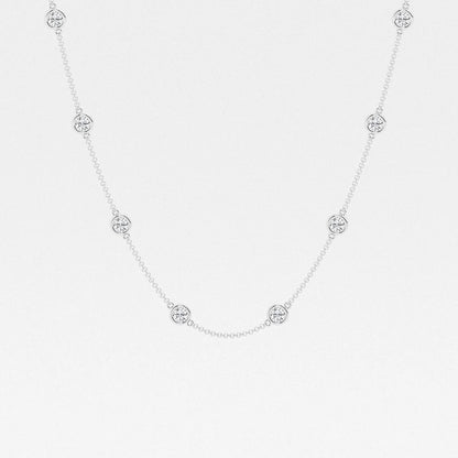 3.00 Ct Round Lab Grown Diamond Station Fashion Necklace