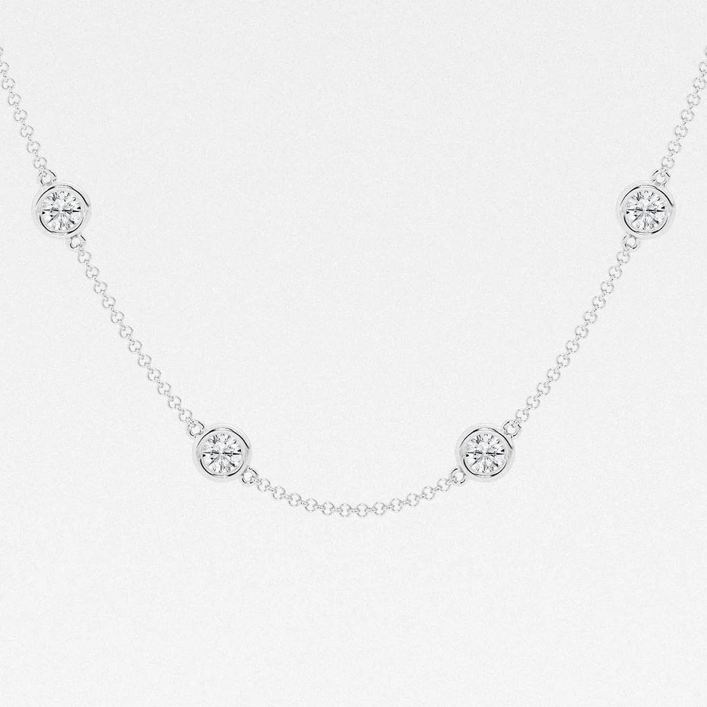 3.00 Ct Round Lab Grown Diamond Station Fashion Necklace
