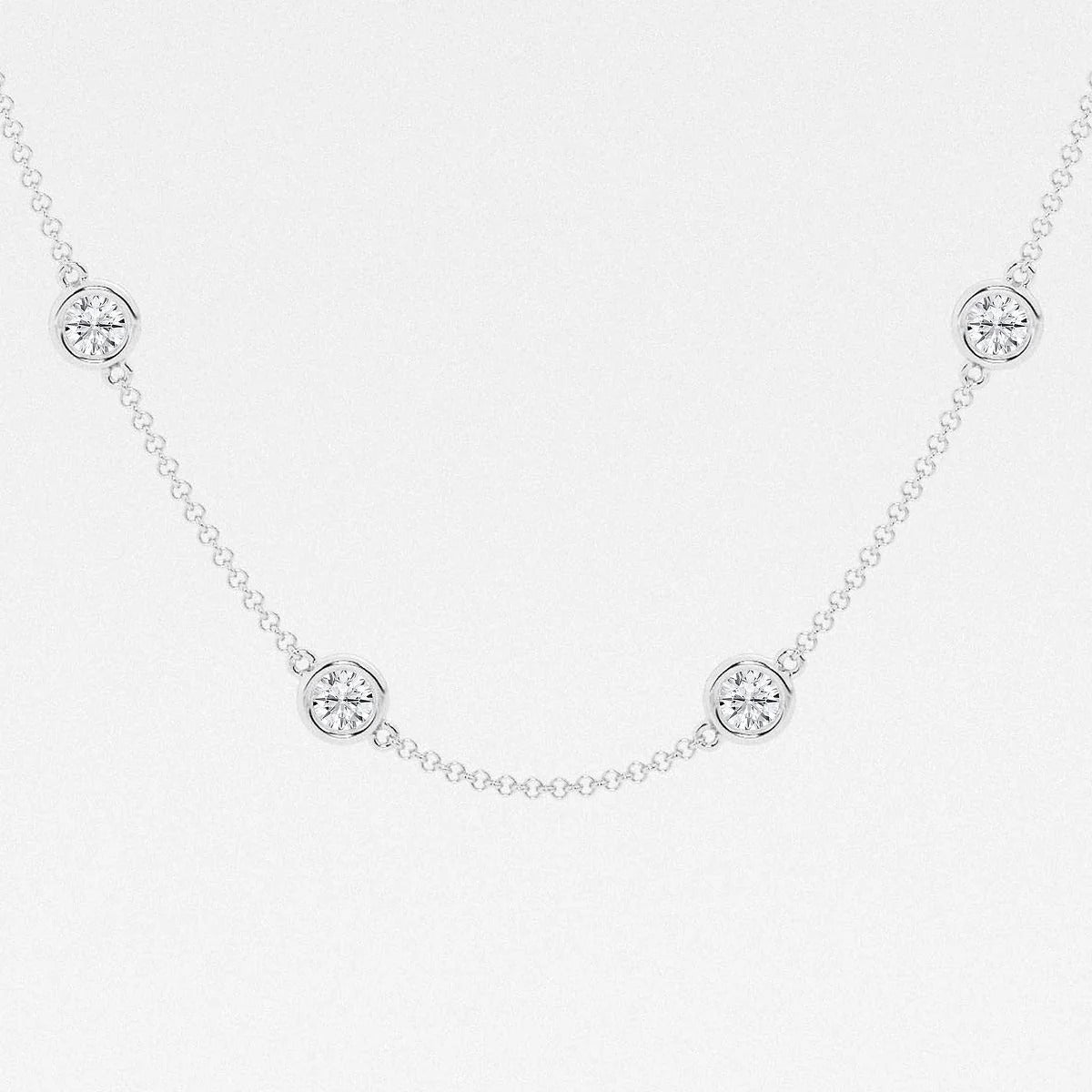 3.00 Ct Round Lab Grown Diamond Station Fashion Necklace