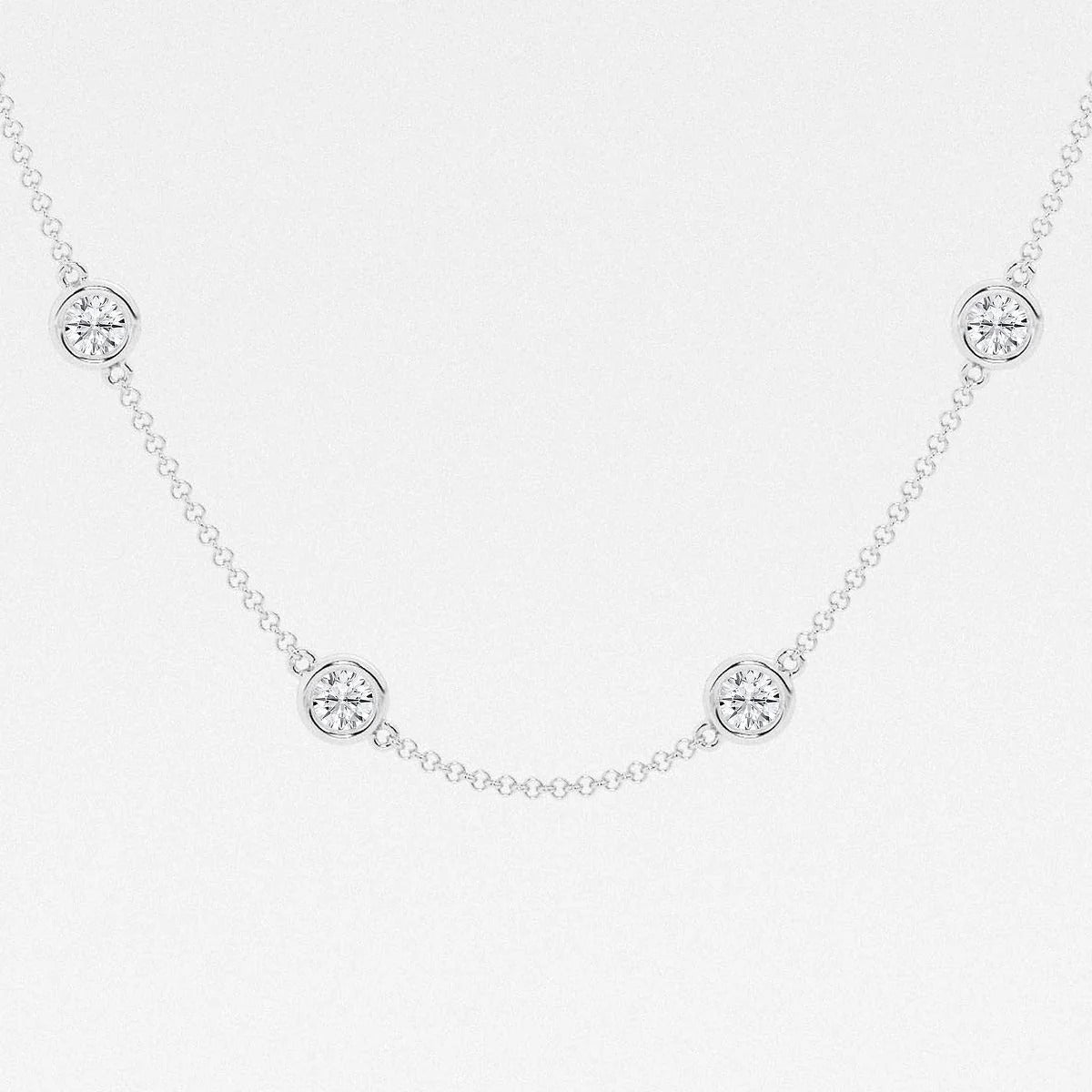 3.00 Ct Round Lab Grown Diamond Station Fashion Necklace
