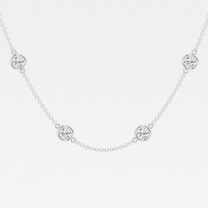 3.00 Ct Round Lab Grown Diamond Station Fashion Necklace