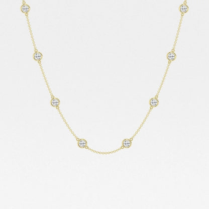 3.00 Ct Round Lab Grown Diamond Station Fashion Necklace