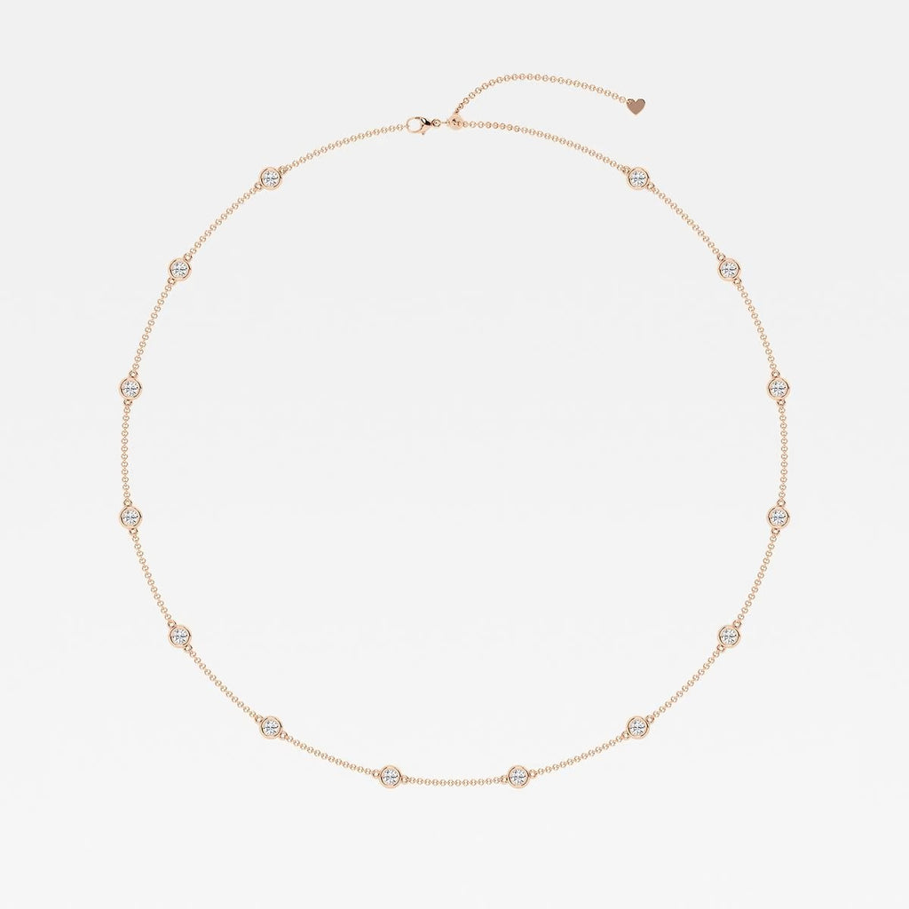 3.00 Ct Round Lab Grown Diamond Station Fashion Necklace