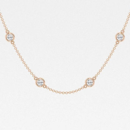 2.00 Ct Round Lab Grown Diamond Station Fashion Necklace