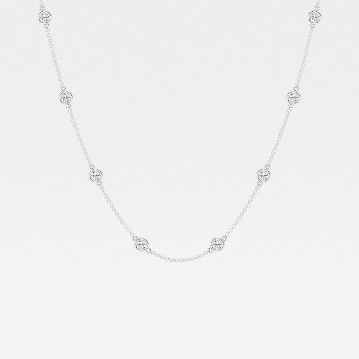 2.00 Ct Round Lab Grown Diamond Station Fashion Necklace
