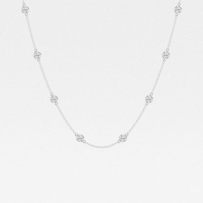 2.00 Ct Round Lab Grown Diamond Station Fashion Necklace