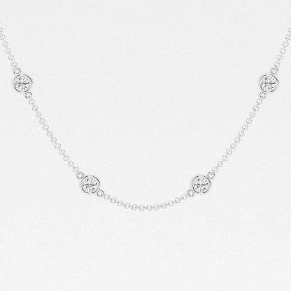 2.00 Ct Round Lab Grown Diamond Station Fashion Necklace