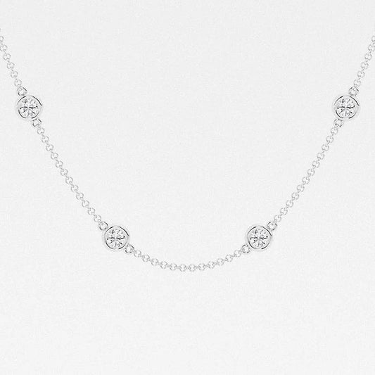 2.00 Ct Round Lab Grown Diamond Station Fashion Necklace