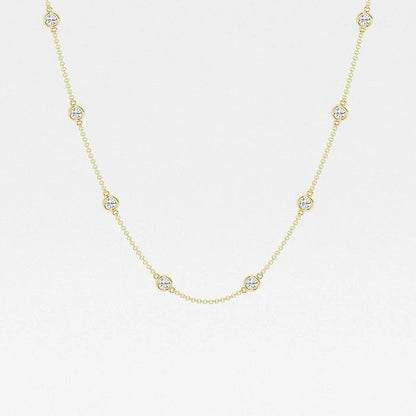 2.00 Ct Round Lab Grown Diamond Station Fashion Necklace