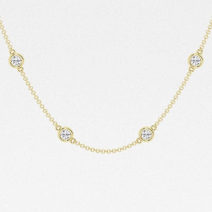 2.00 Ct Round Lab Grown Diamond Station Fashion Necklace