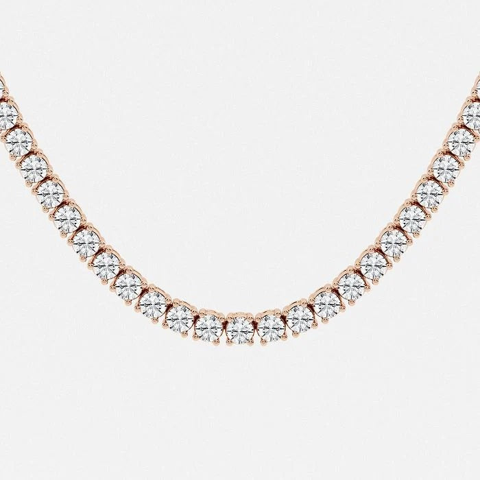 15.00 Ct Round Lab Grown Diamond Adjustable Choker Tennis Necklace