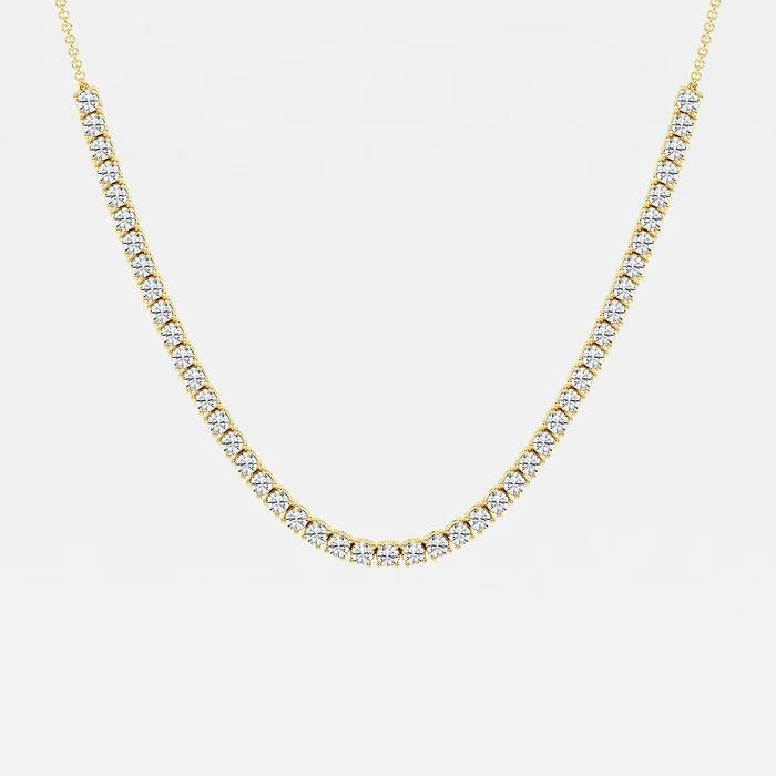 15.00 Ct Round Lab Grown Diamond Adjustable Choker Tennis Necklace