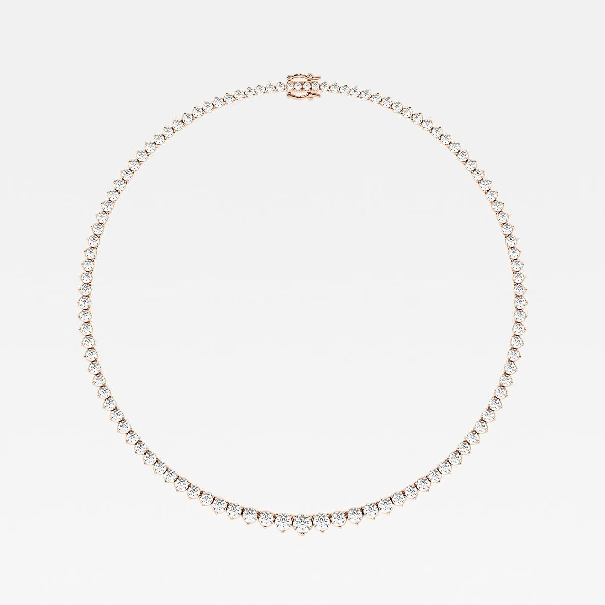 22.00 Ct Round Lab Grown Diamond Graduated Riviera Tennis Necklace