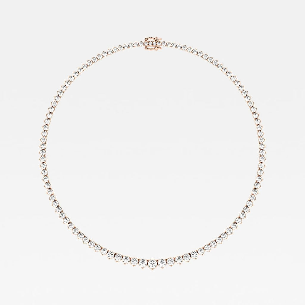 20.00 Ct Round Lab Grown Diamond Graduated Riviera Tennis Necklace