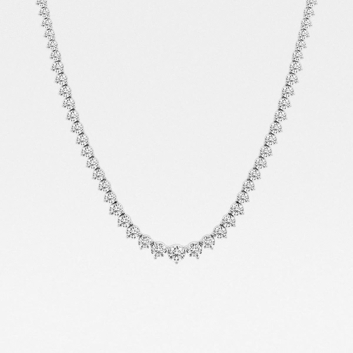 22.00 Ct Round Lab Grown Diamond Graduated Riviera Tennis Necklace