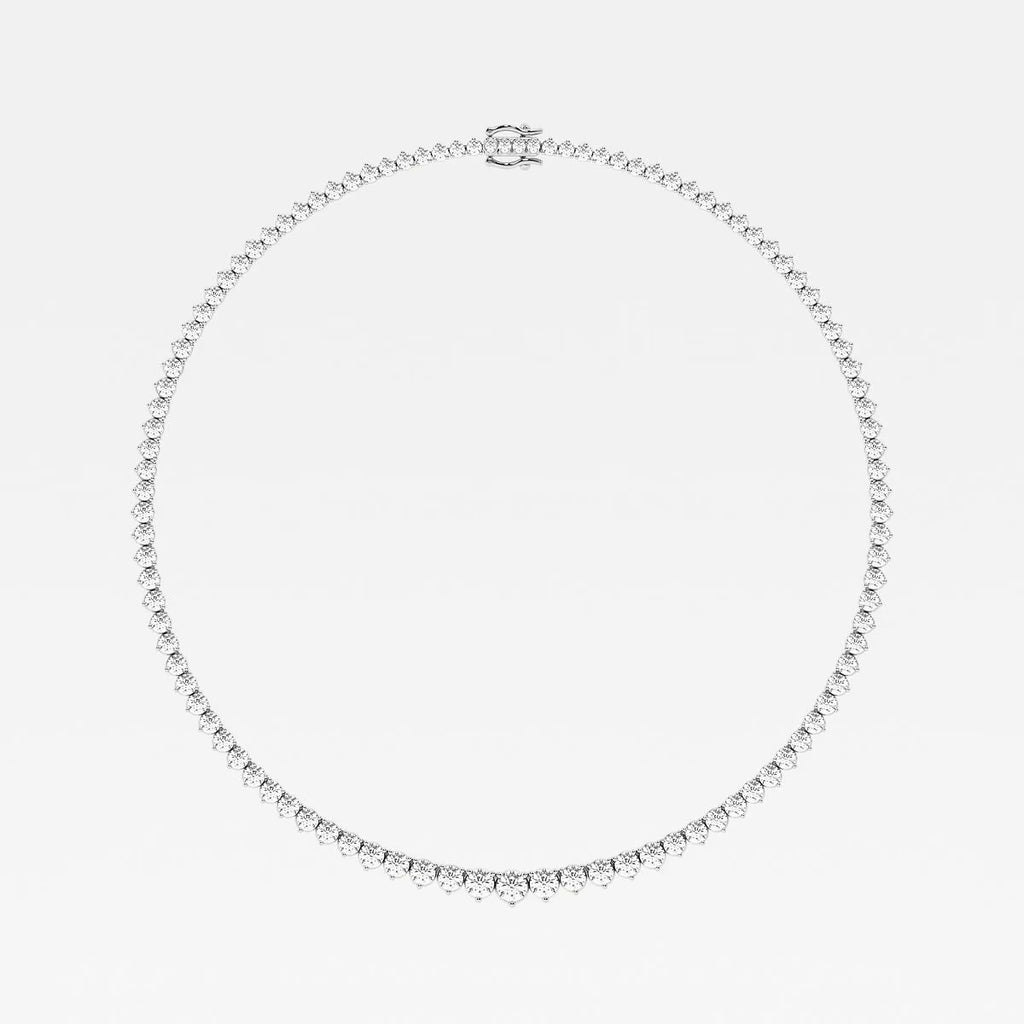17.00 Ct Round Lab Grown Diamond Graduated Riviera Tennis Necklace