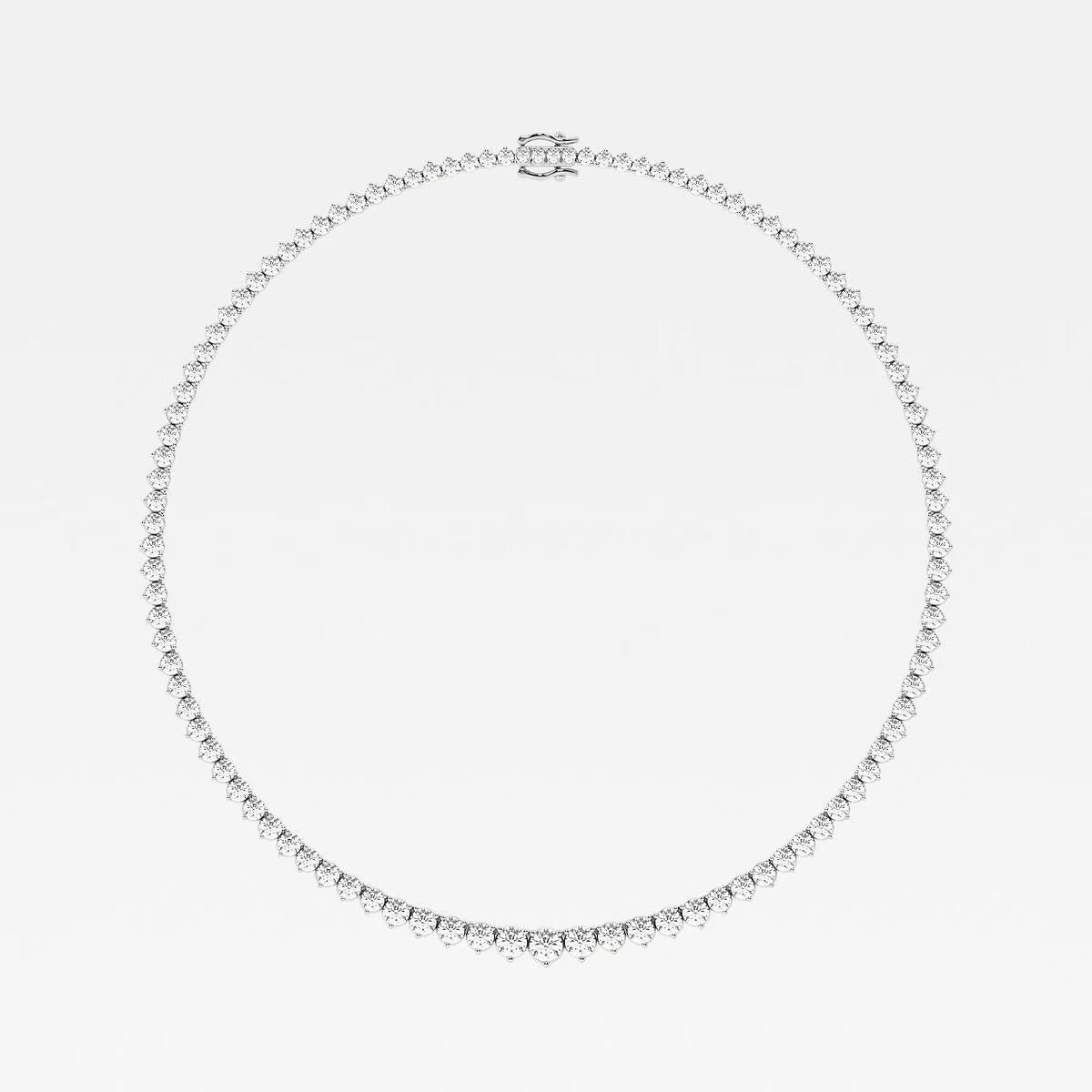 22.00 Ct Round Lab Grown Diamond Graduated Riviera Tennis Necklace