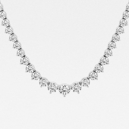 20.00 Ct Round Lab Grown Diamond Graduated Riviera Tennis Necklace