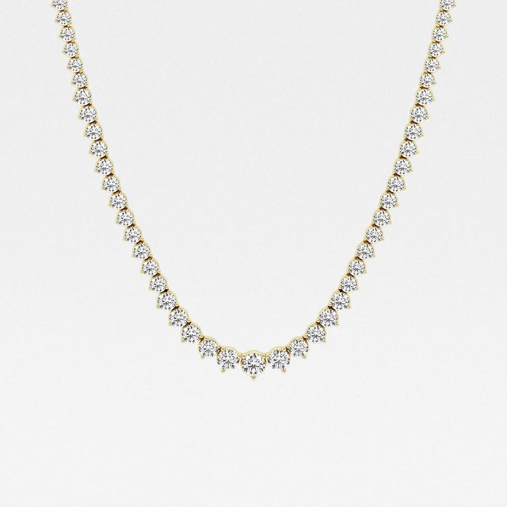 20.00 Ct Round Lab Grown Diamond Graduated Riviera Tennis Necklace