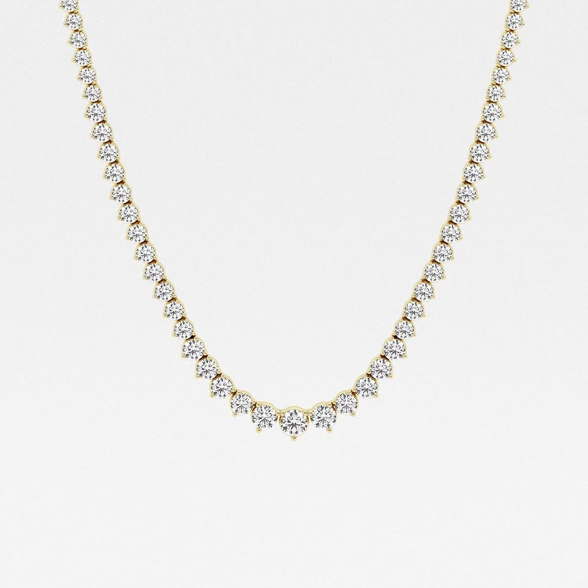 20.00 Ct Round Lab Grown Diamond Graduated Riviera Tennis Necklace