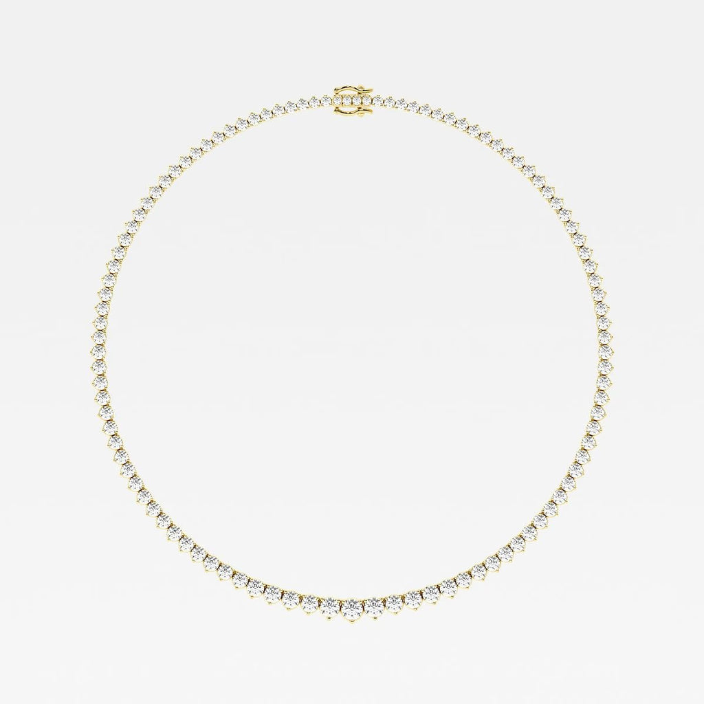 17.00 Ct Round Lab Grown Diamond Graduated Riviera Tennis Necklace