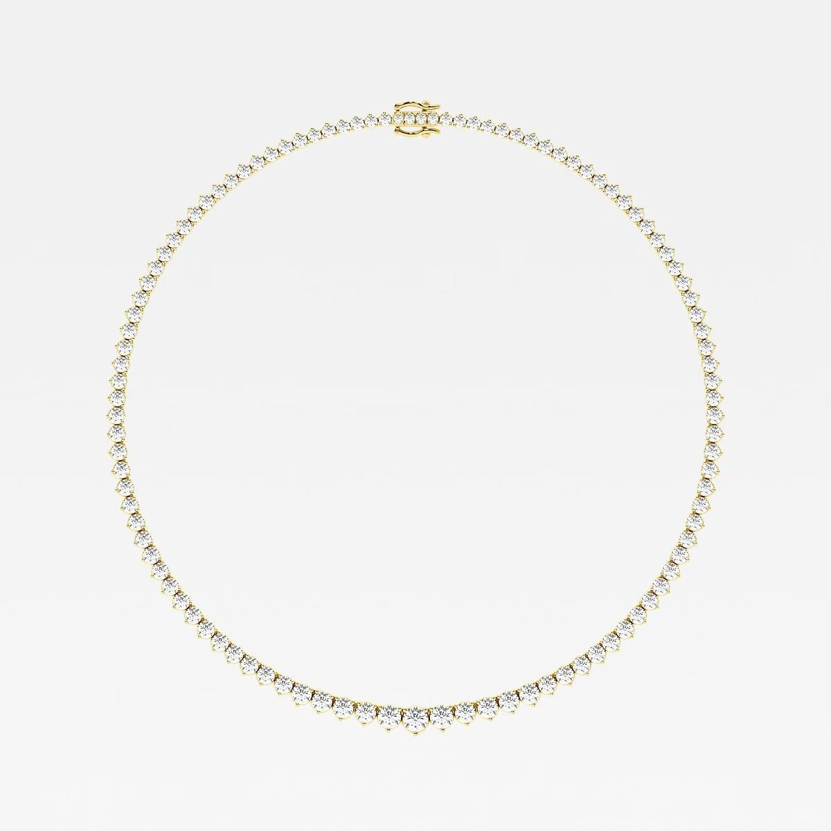 22.00 Ct Round Lab Grown Diamond Graduated Riviera Tennis Necklace