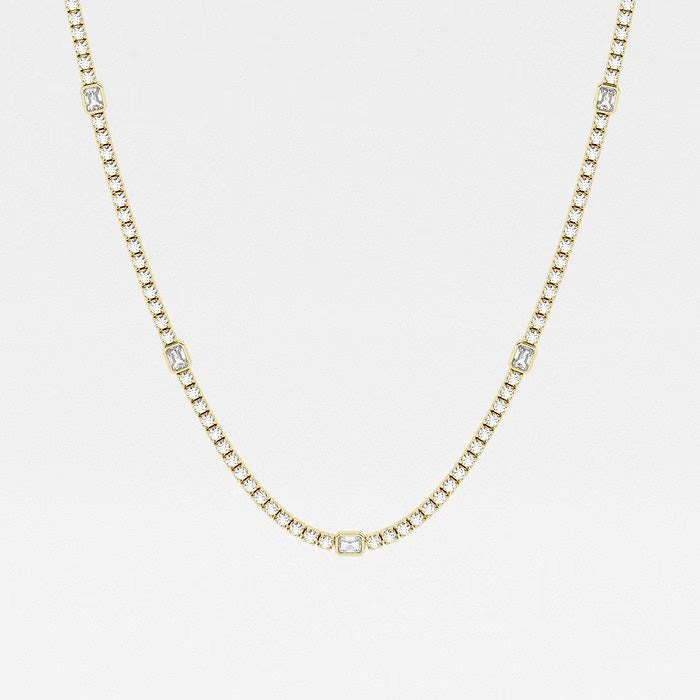 9.50 Ct Radiant & Round Lab Grown Diamond Station Tennis Necklace