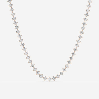 20.00 Ct Princess Lab Grown Diamond Fashion & Tennis Necklace