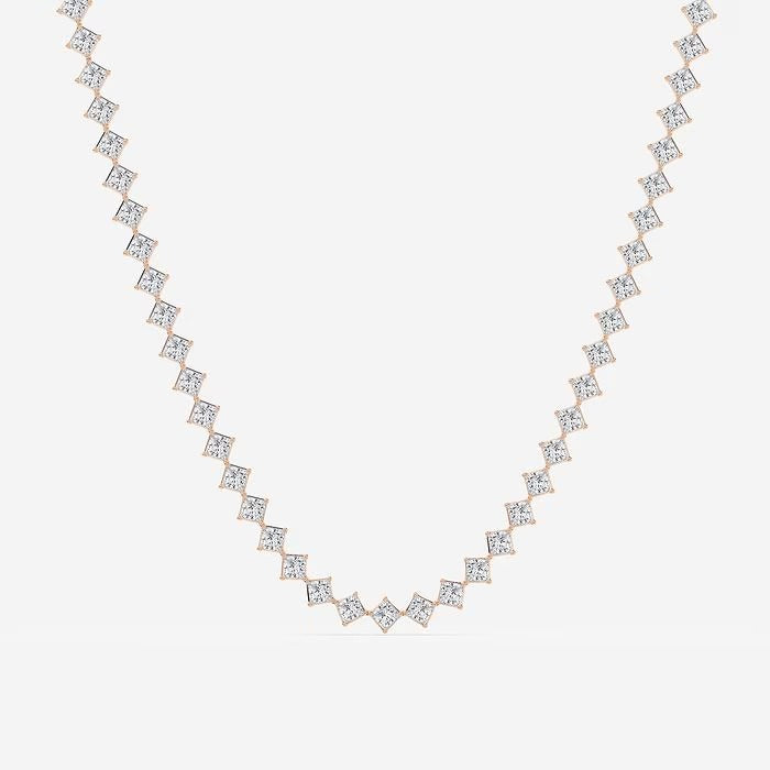20.00 Ct Princess Lab Grown Diamond Fashion Necklace