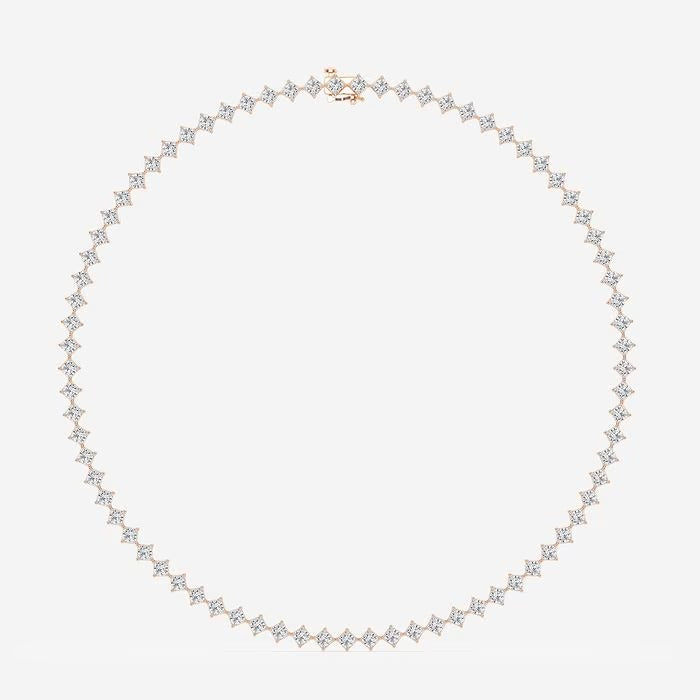 20.00 Ct Princess Lab Grown Diamond Fashion & Tennis Necklace