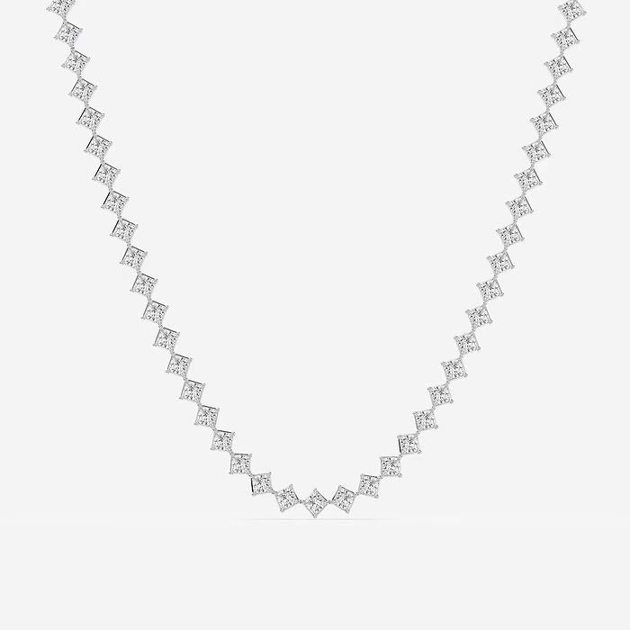 20.00 Ct Princess Lab Grown Diamond Fashion Necklace