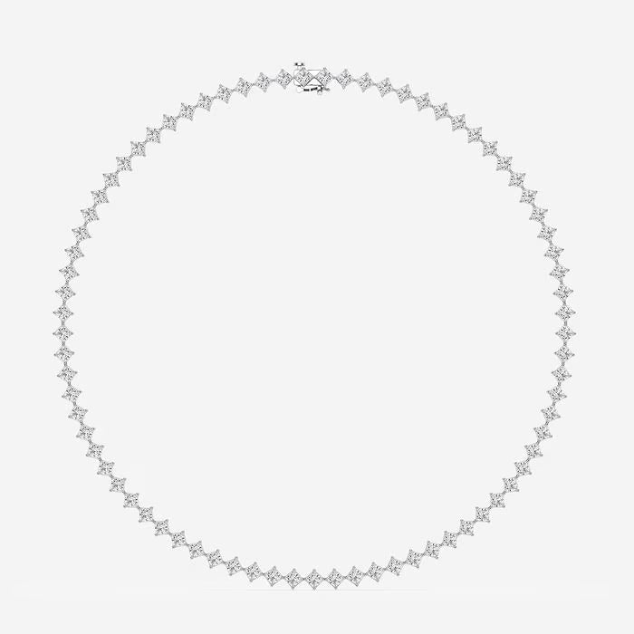 20.00 Ct Princess Lab Grown Diamond Fashion & Tennis Necklace