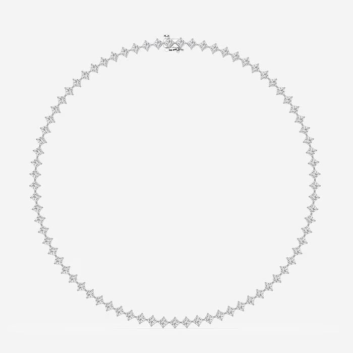 20.00 Ct Princess Lab Grown Diamond Fashion & Tennis Necklace