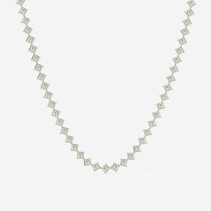 20.00 Ct Princess Lab Grown Diamond Fashion & Tennis Necklace