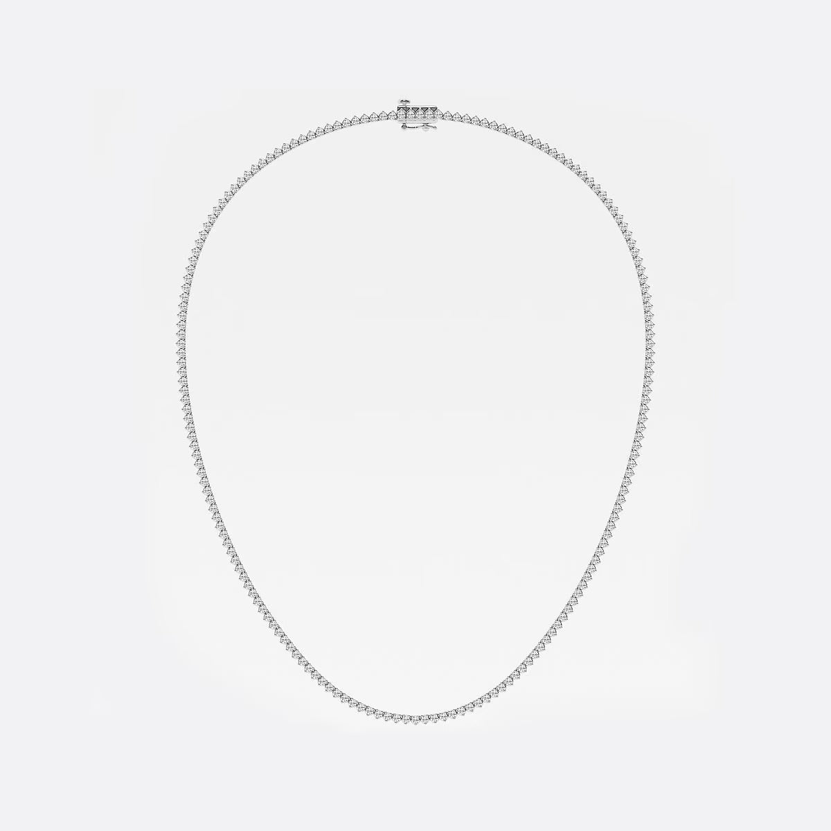 10.50 Ct Round Lab Grown Diamond Three-Prong Tennis Necklace