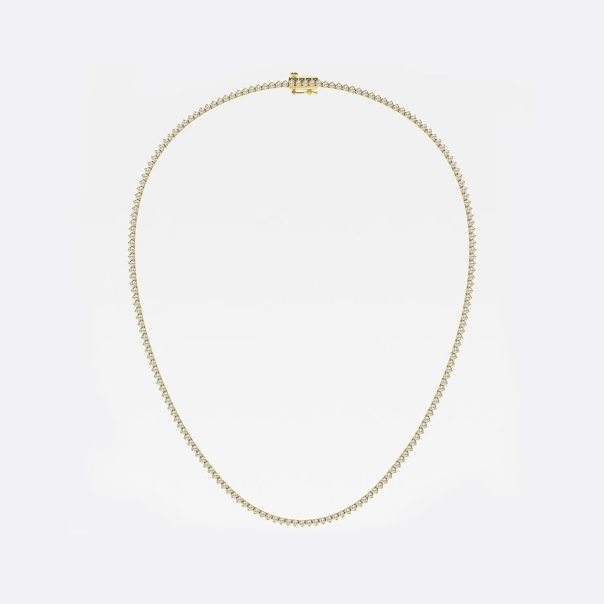 10.50 Ct Round Lab Grown Diamond Three-Prong Tennis Necklace